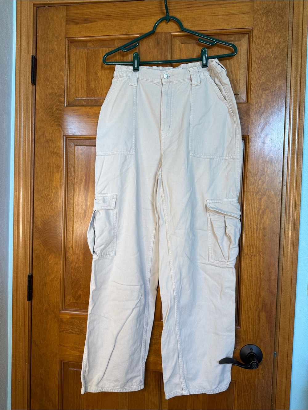 Garage Light Beige High-Waist Cargo Pants